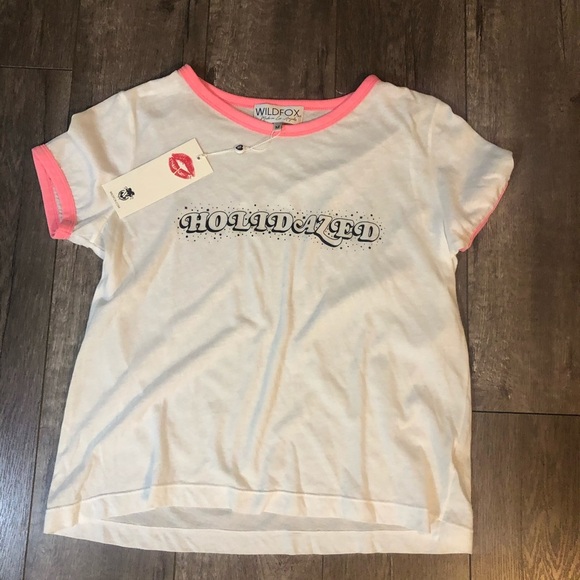 NWT wildfox holidazed cropped tee M - Picture 2 of 3